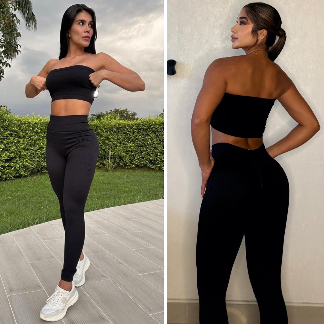 Conjunto americano leggins + top straple