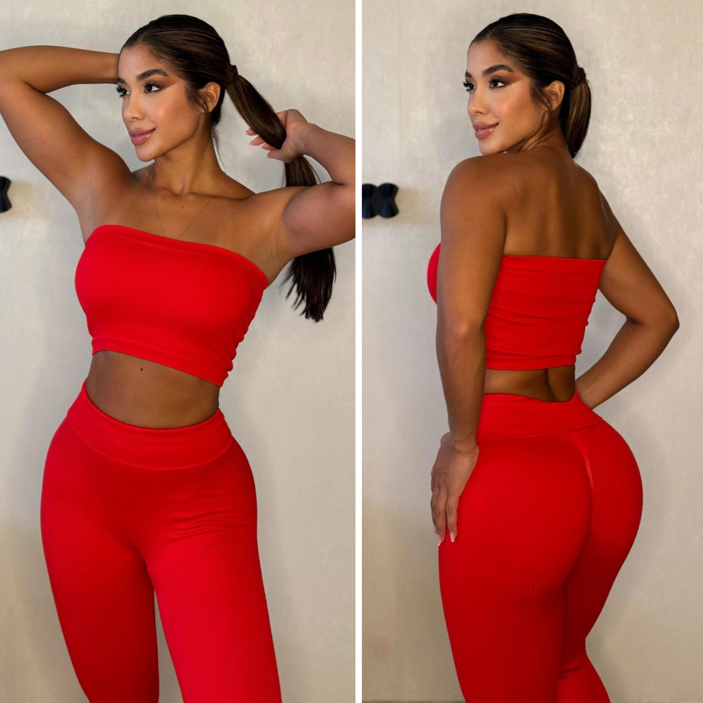 Conjunto americano leggins + top straple