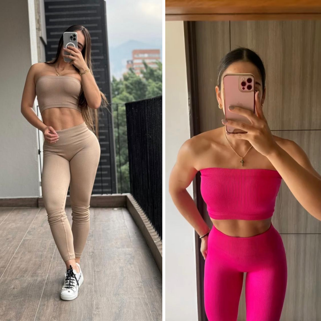 Conjunto americano leggins + top straple